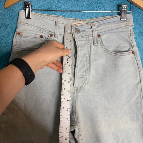 Levis Jeans Womens 28 Blue Denim Ribcage Straight Ankle Button Fly Size 28x27 - Picture 5 of 16